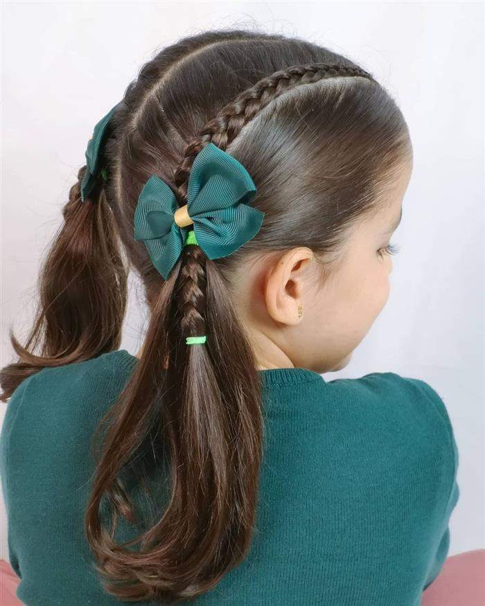 Penteado Infantil fácil com ligas para escola ou passeio